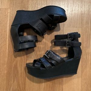 Topshop black platforms